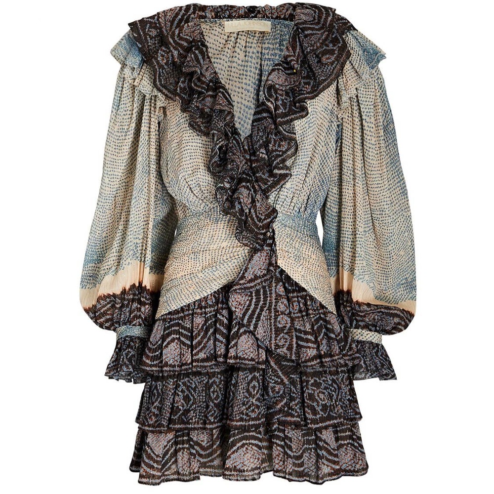 Ulla Johnson Sara Moonstone Ruffled Silk Mini Dress